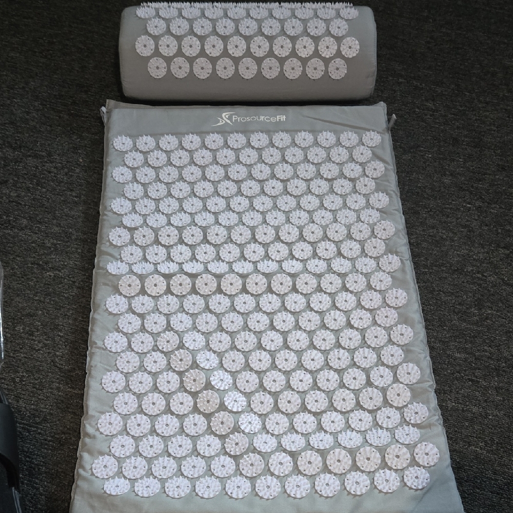 ProsourceFit Acupressure Mat and Pillow Set - Gray